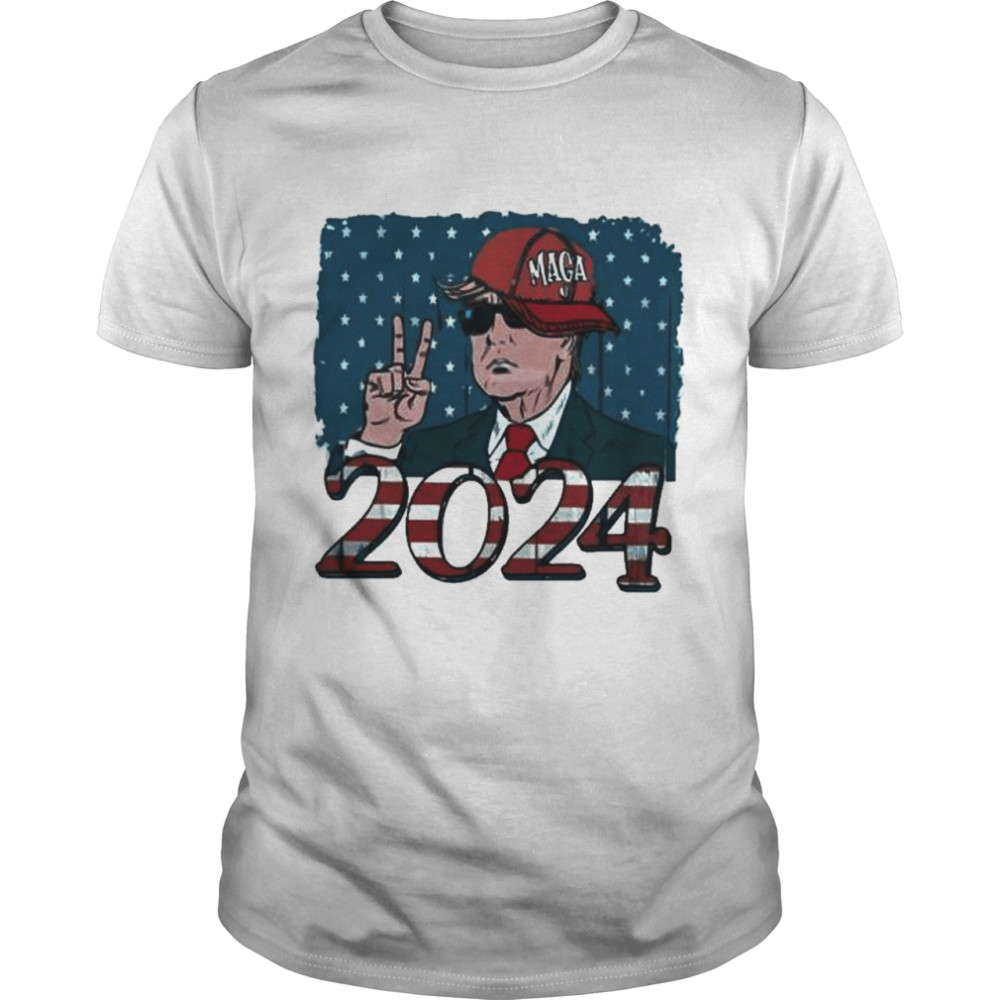 Donald Trump Hat Maga 2024 American flag shirt