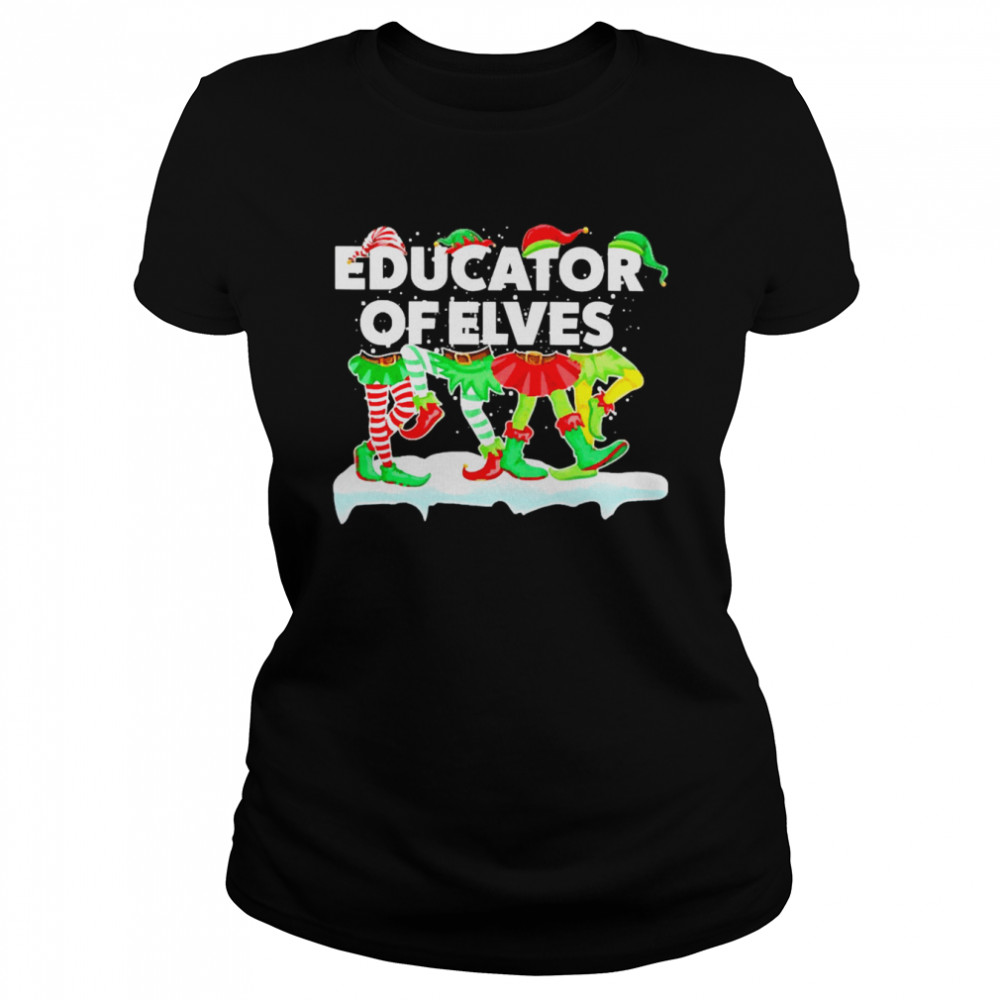 Grinch ELF Squad Educator Of Elves Christmas Sweater  Classic Women's T-shirt