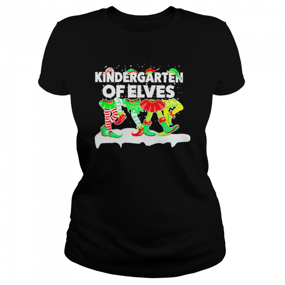 Grinch ELF Squad Kindergarten Of Elves Christmas Sweater  Classic Women's T-shirt