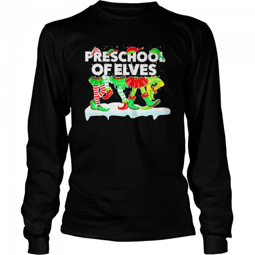 Grinch ELF Squad Preschool Of Elves Christmas Sweater  Long Sleeved T-shirt