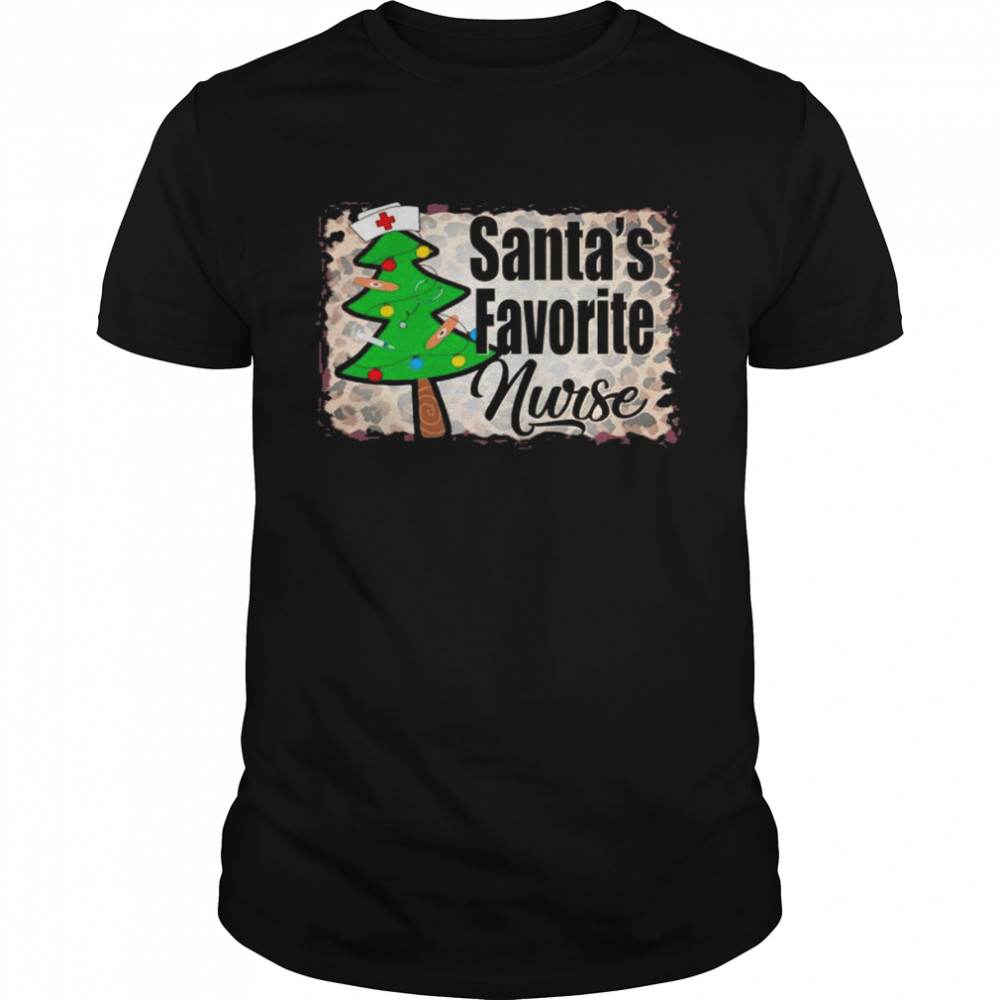 Santa’s favorite nurse Christmas tree shirt