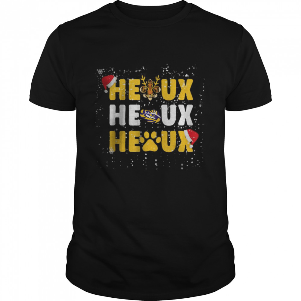 Cajun Santa Tigers Heaux Heaux Heaux Christmas X-mas T-Shirt