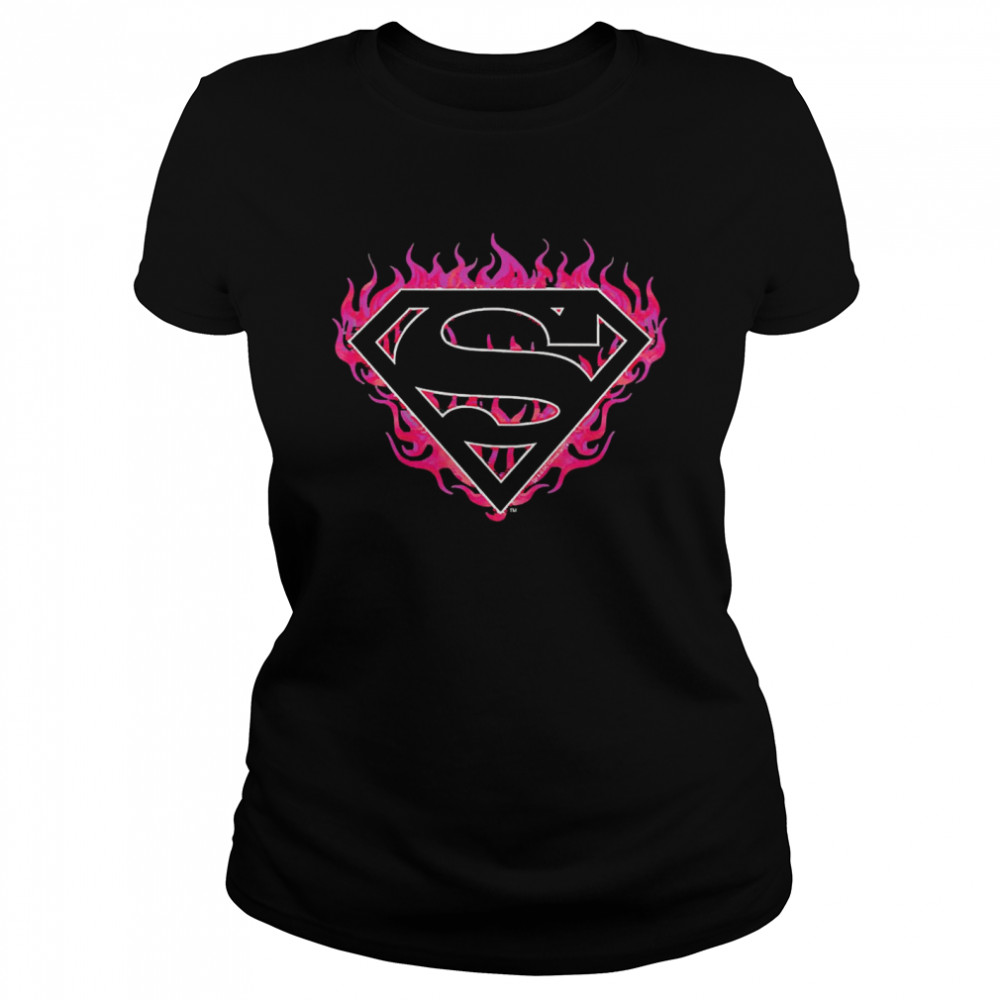 Superman Fuchsia Flames  Classic Women's T-shirt