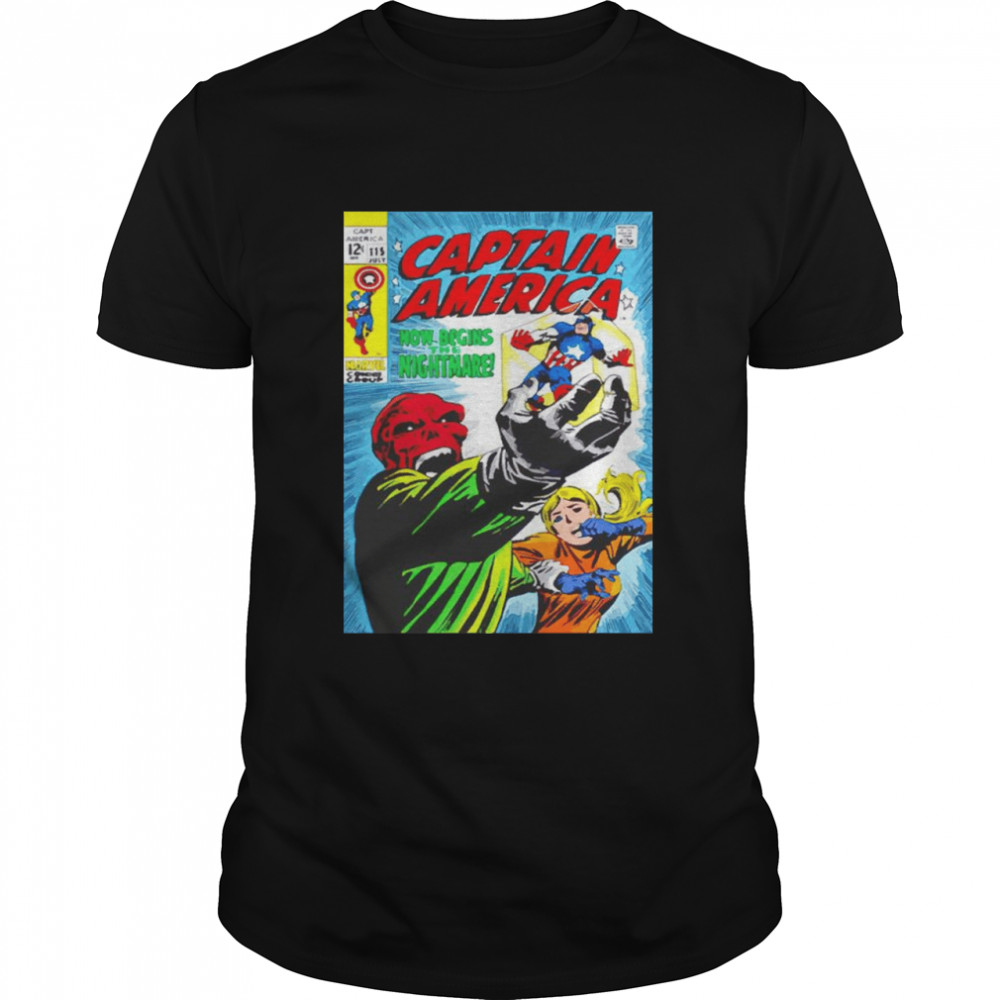 Captain America now begins the nightmare comic shirt