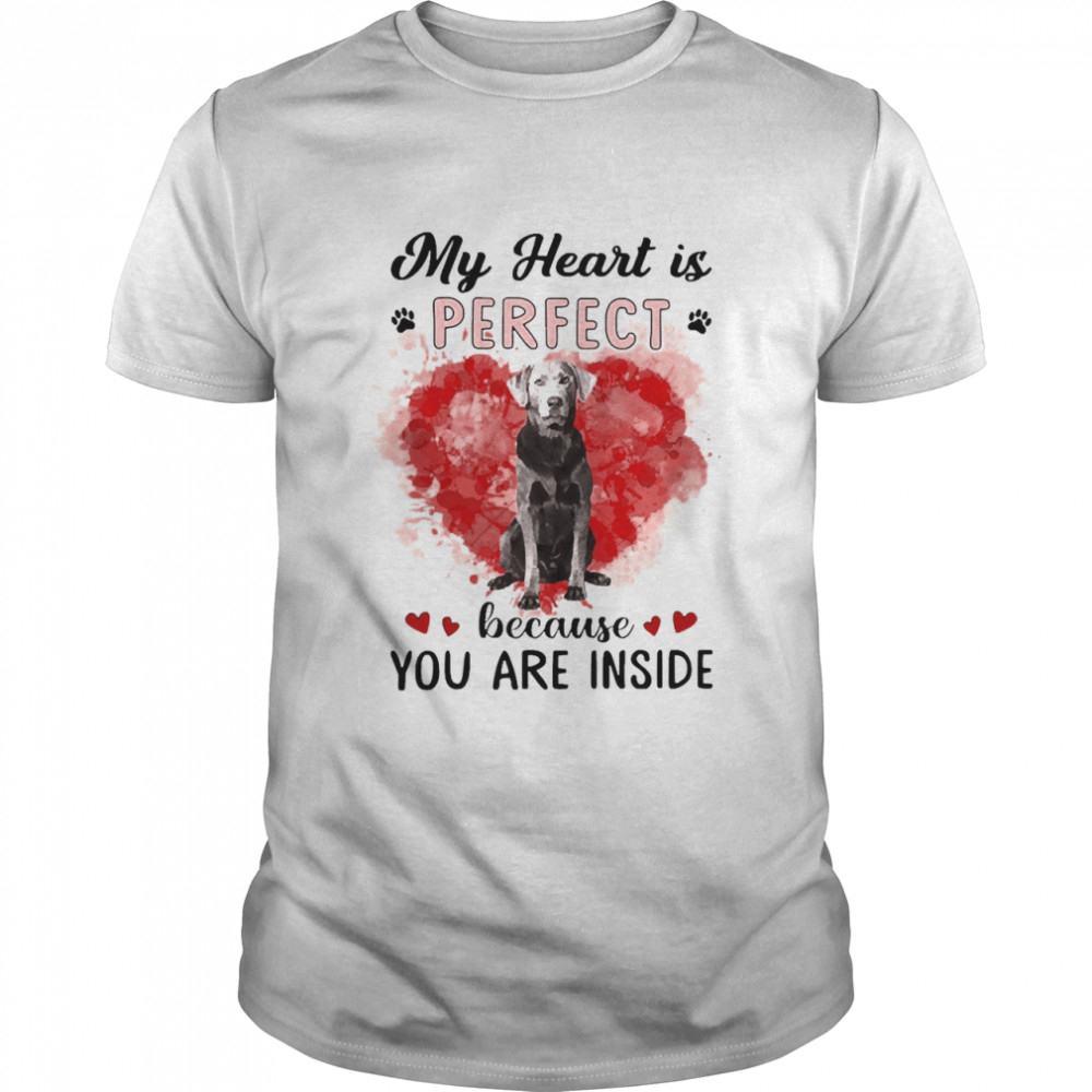 My Heart Is Perfect Because You Are Inside Silver Labrador Shirt