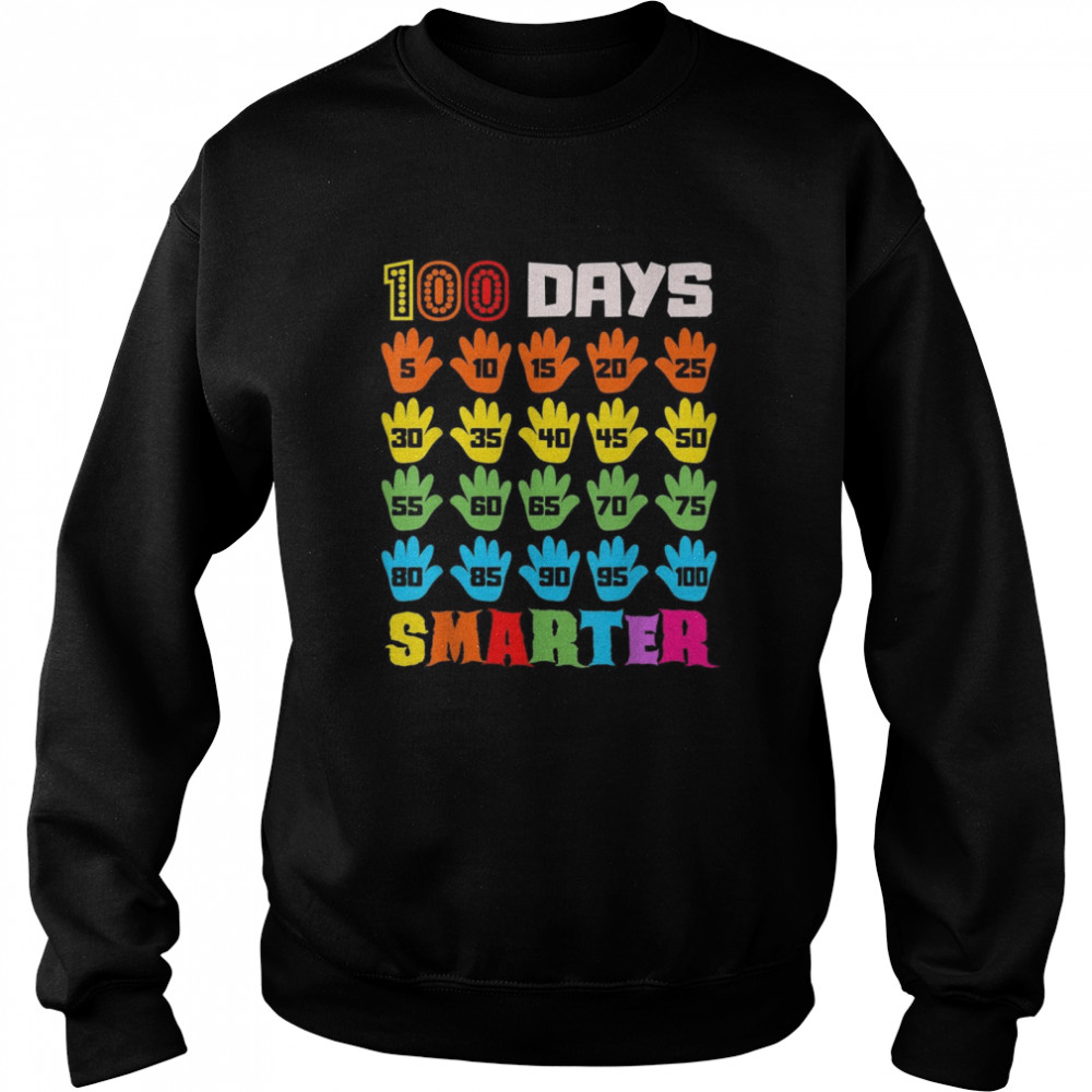 100 Days Smarter 100th Day of School Teachers Boys Girl  Unisex Sweatshirt