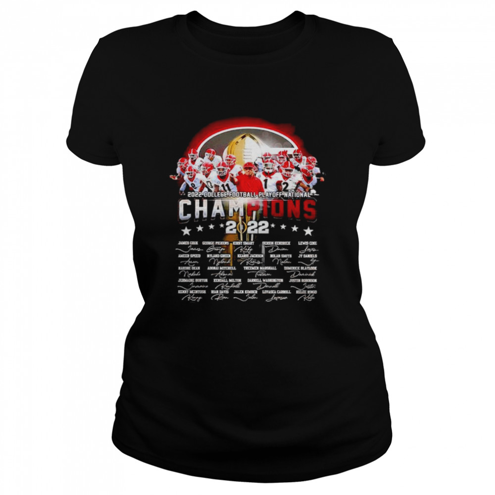 Georgia Bulldogs 2022 College Football Playoff National Champions 2022 signatures shirt Classic Women's T-shirt