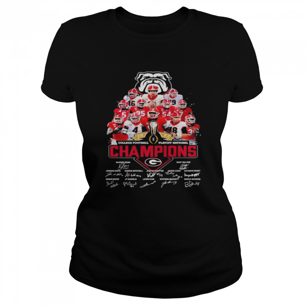 Georgia bulldogs 2022 college football playoff national champions signature shirt Classic Women's T-shirt
