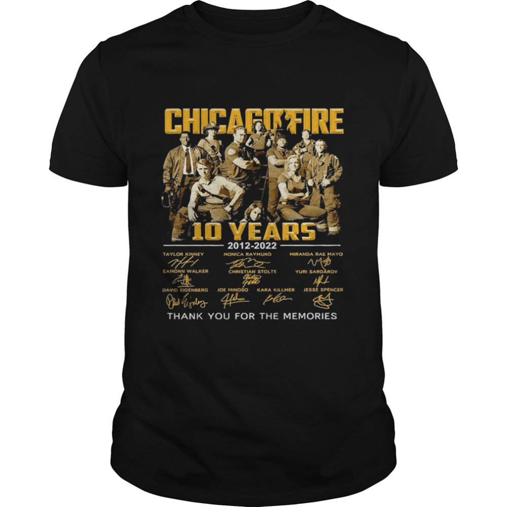Chicago Fire 10 Years 2012-2022 Signatures Thank You For The Memories Shirt