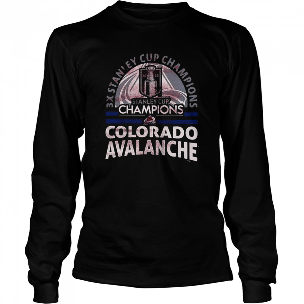 NHL Stanley Cup Final 3X Colorado Avalanche Champions T- Long Sleeved T-shirt