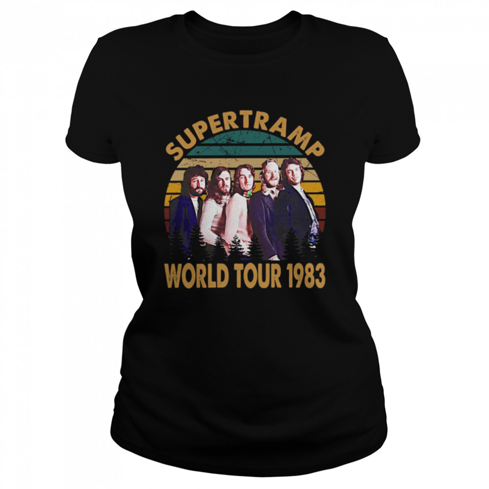 World Tour 1983 Supertramp Flower High Quality Graphic shirt Classic Women's T-shirt