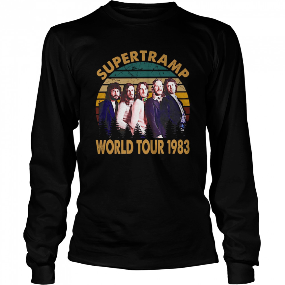 World Tour 1983 Supertramp Flower High Quality Graphic shirt Long Sleeved T-shirt