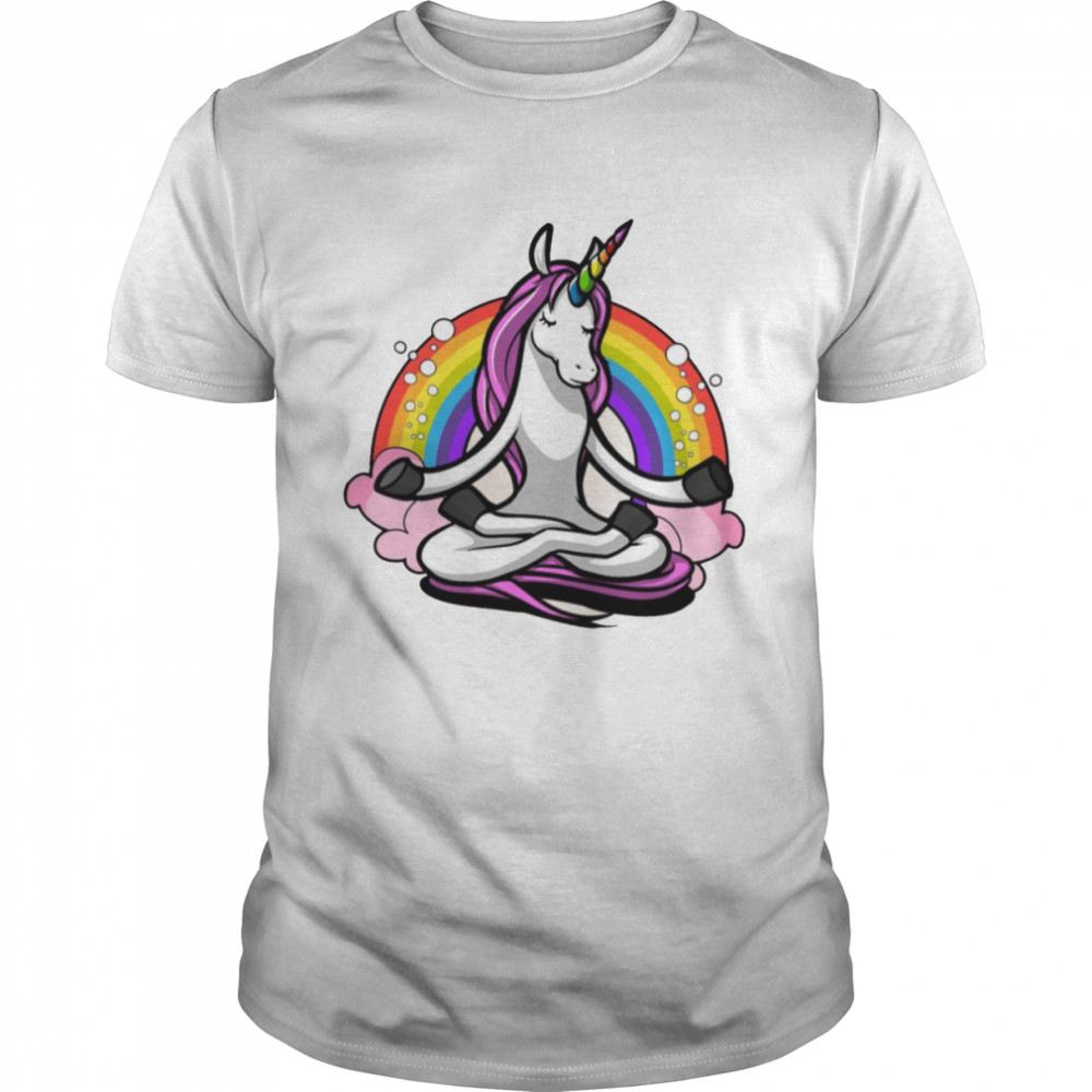 Zen Yoga Unicorn Cute Art Illustration shirt