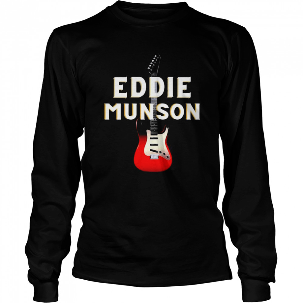 Eddie Munson With His Guitar Design  Long Sleeved T-shirt