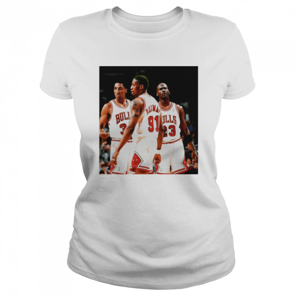 Dennis Rodman With The Bulls Squad Basketball  Classic Women's T-shirt