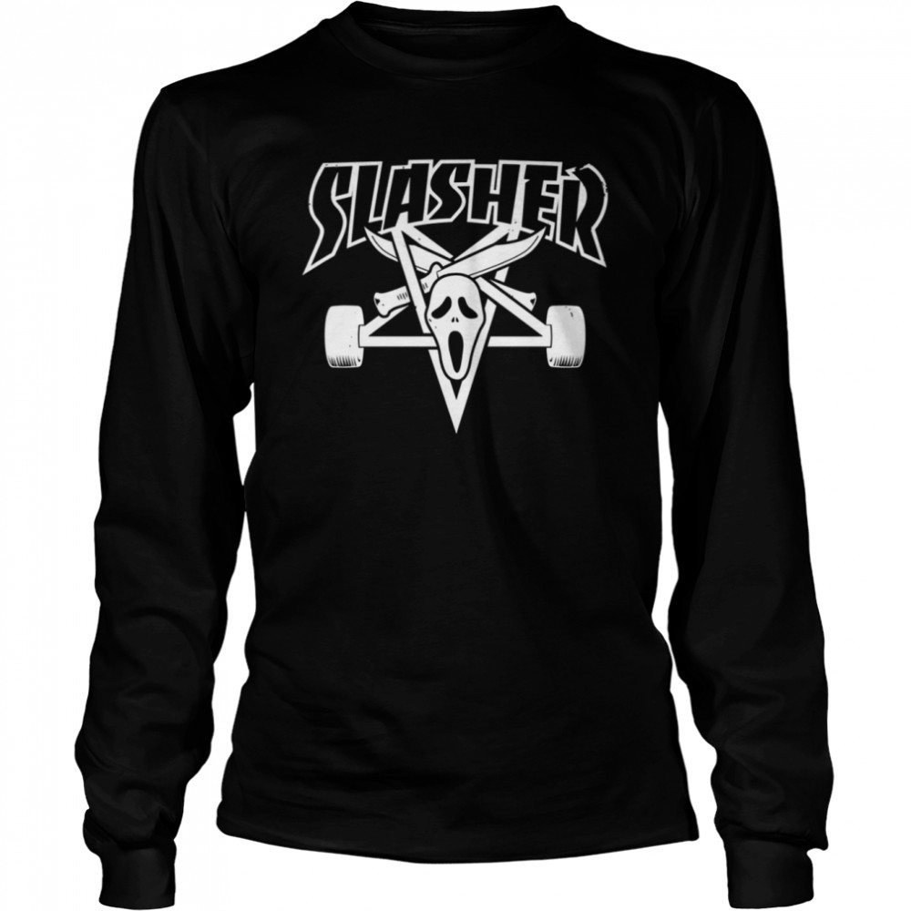 Slasher Scream GhostFace Thrasher shirt Long Sleeved T-shirt