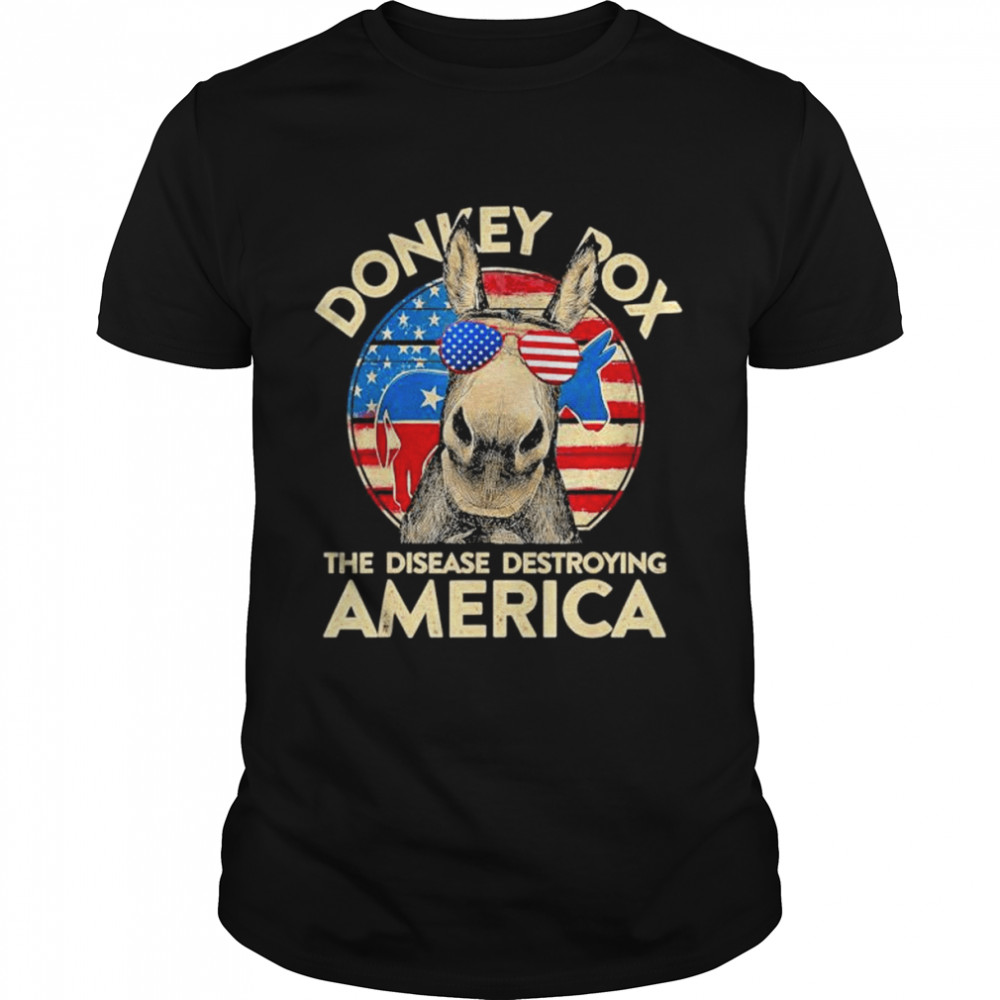 Donkey pox the disease destroying america flag 2022 shirt