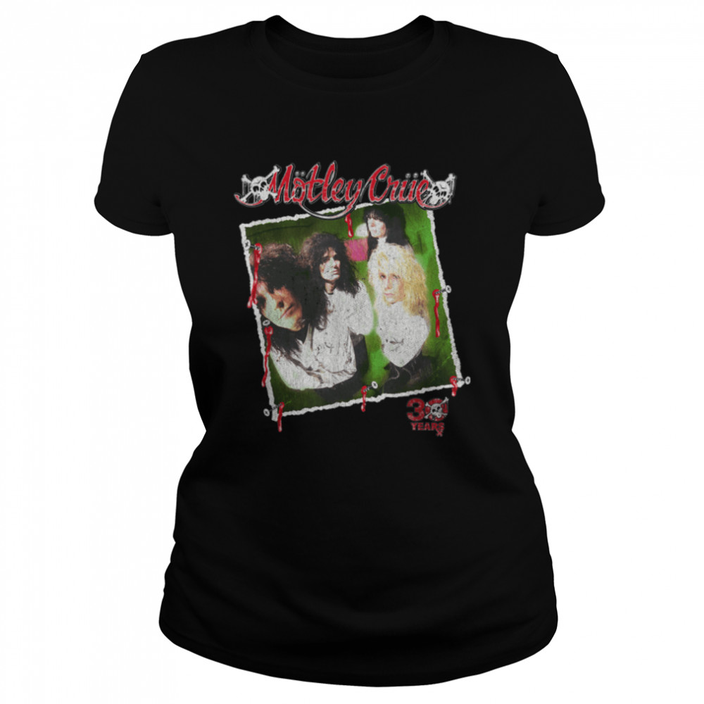 Mötley Crüe – Retro Vintage 30 Years Dr. Feelgood Photo T- B09MV7NNWG Classic Women's T-shirt