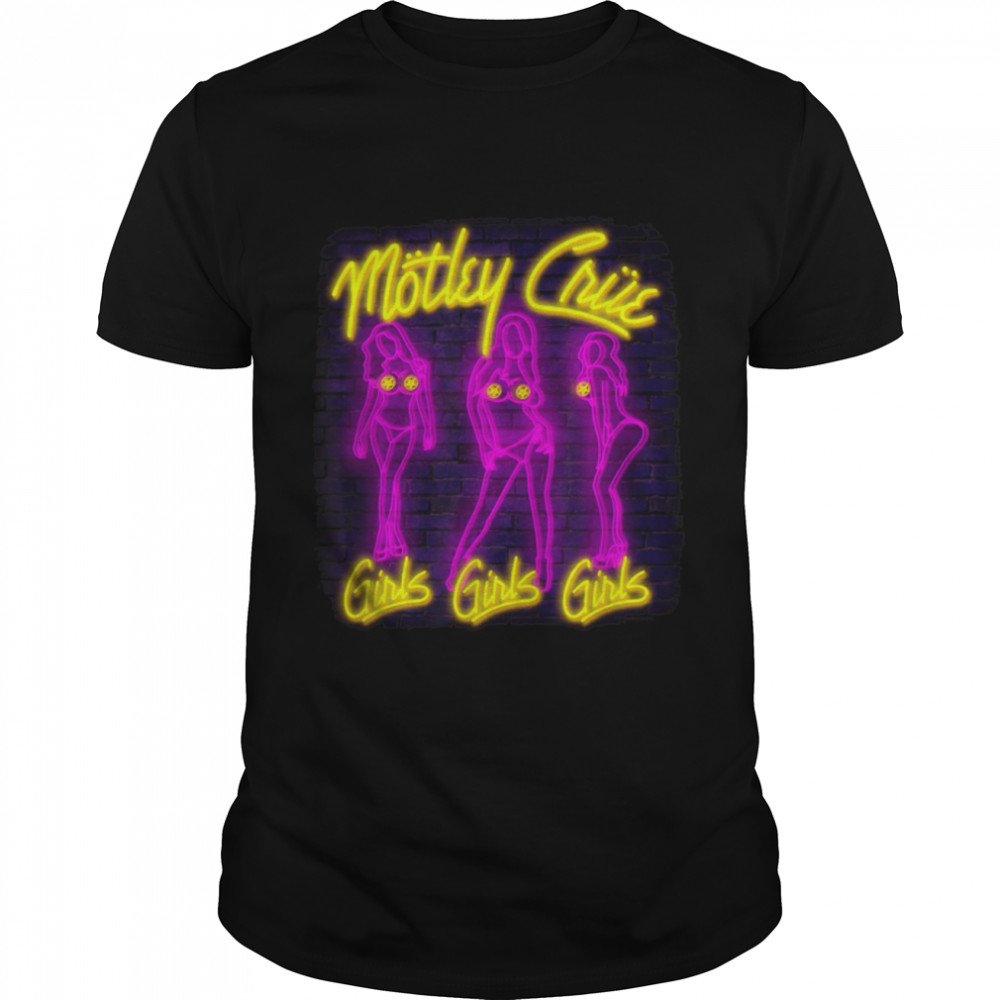 Mötley Crüe – Sweet to Eat Neon Girls Girls Girls T-Shirt B09MV8WQC8