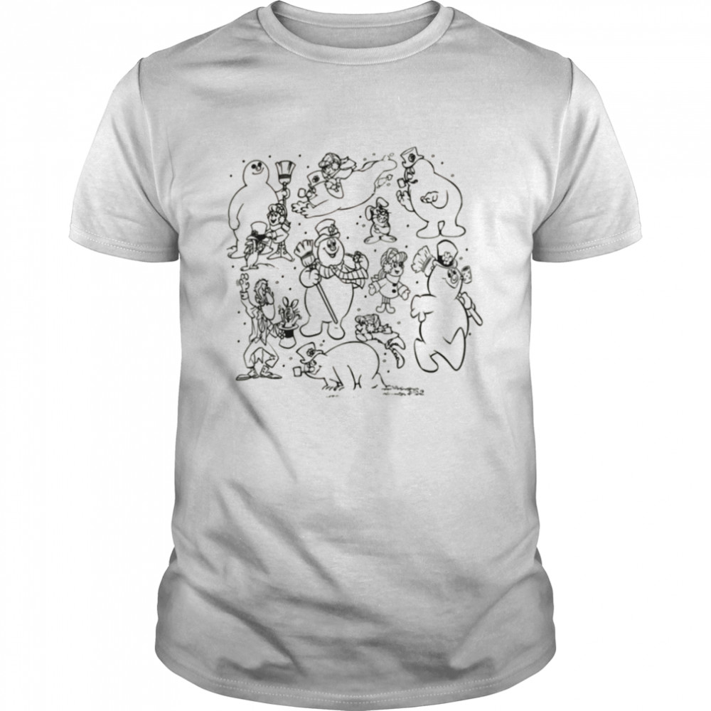 Aesthetic Lineart Frosty The Snowman Christmas shirt