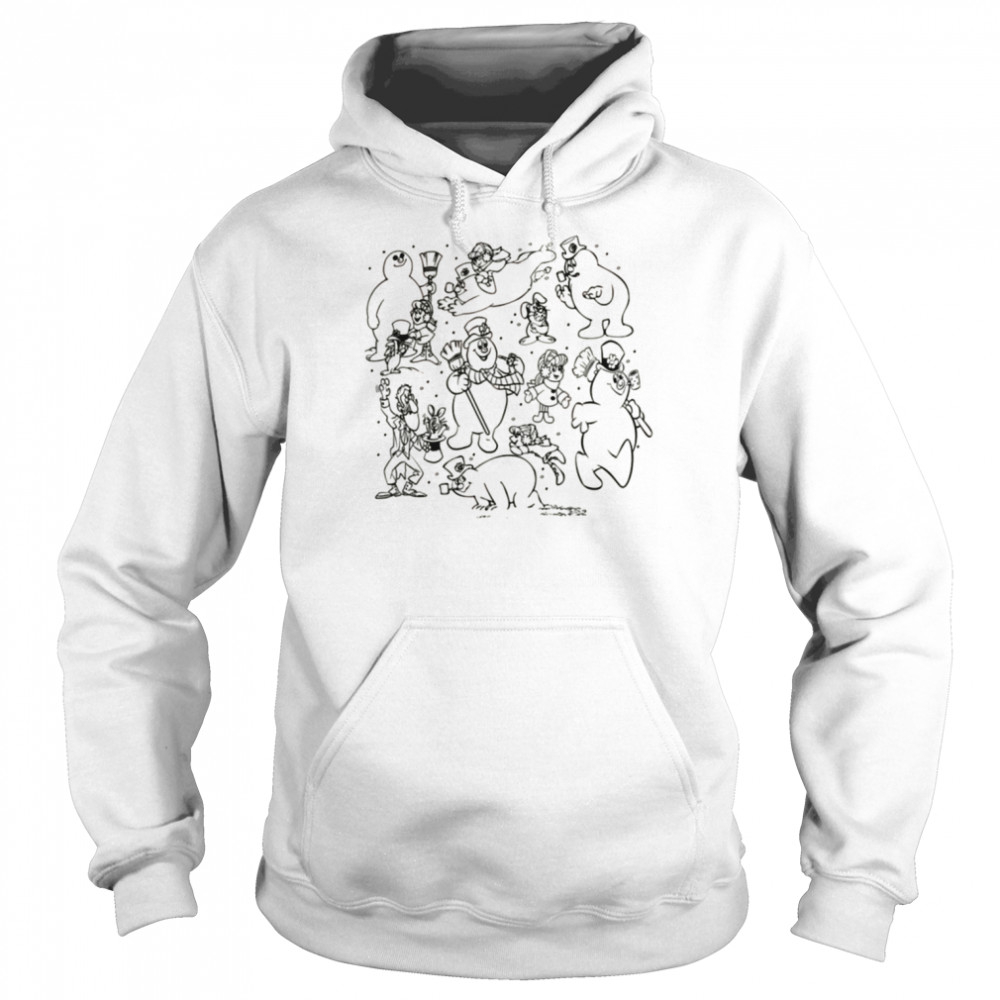 Aesthetic Lineart Frosty The Snowman Christmas shirt Unisex Hoodie