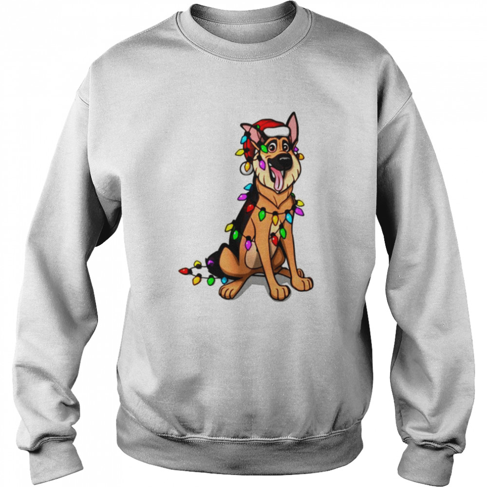 Animated German Shepherd Merry Christmas shirt Unisex Sweatshirt