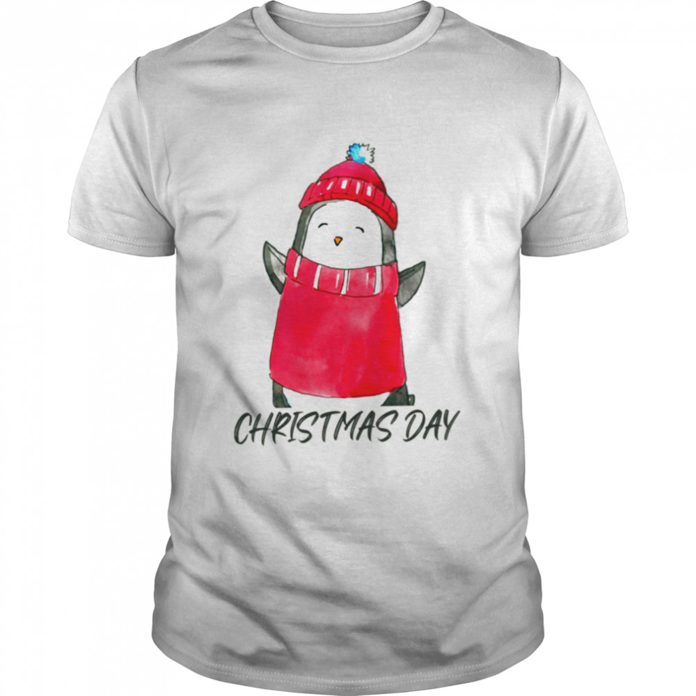 Animated Penguin Wearing Red Hat shirt