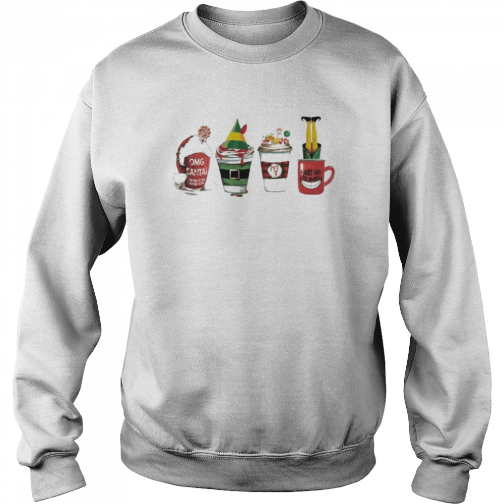 Elf coffee Christmas Happy Halloween  Unisex Sweatshirt