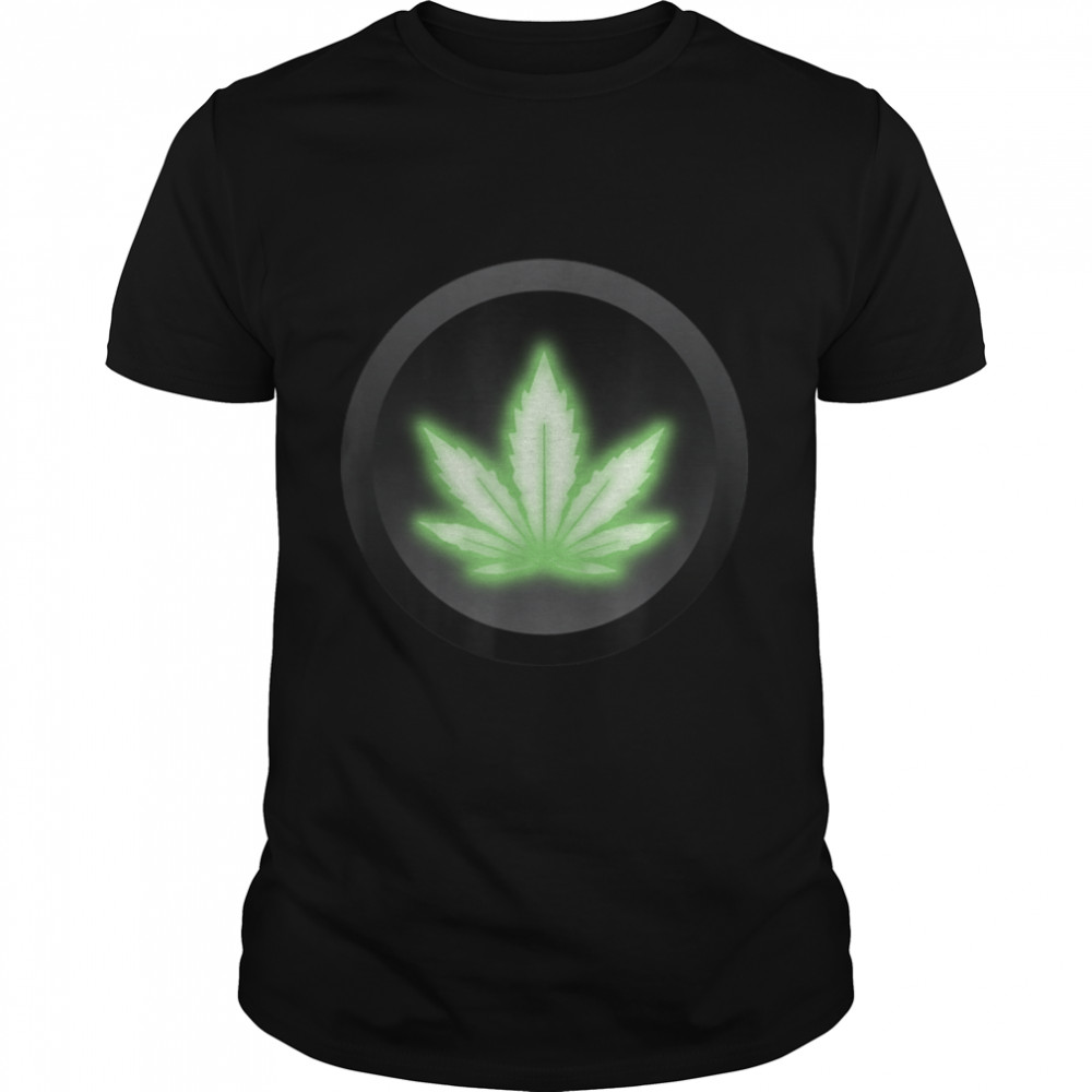 Cannabis Leaf Icon Medical Marijuana Button 420 Weed Symbol T-Shirt B0BLTBPQ4P